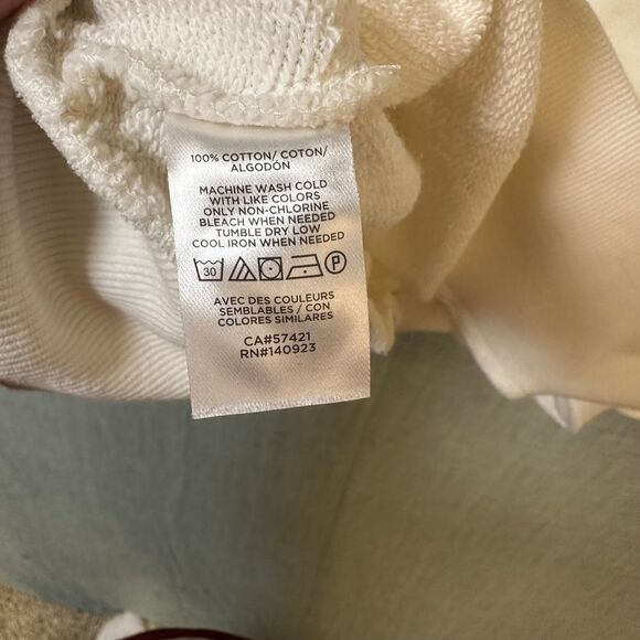 LOFT Cream Puff Sleeve Sweatshirt Romantic Cottagecore Statement Sleeve Pullover - Picture 10 of 12